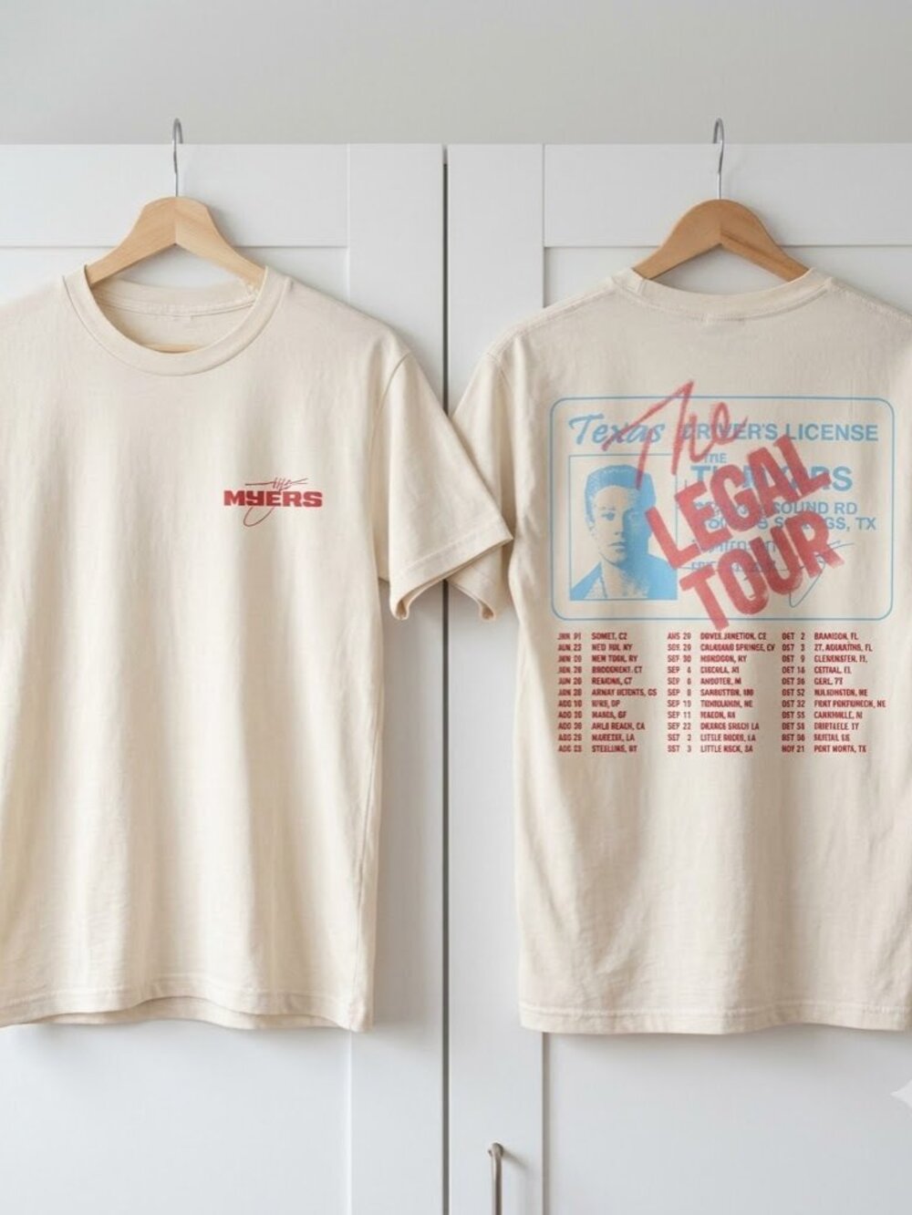 Ty Myers Natural 'License' Legal Tour Tee - REPRINT Off-white T-shirt